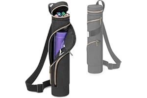 Rexmica Playmat Tube Case with Dice Holder for W14’’x L24’’ Playmats, Gaming Playmat Tube Storage Bag Compatible with TCG/MTG Mat, Card Game Play Mat Container Bag with Shoulder Strap