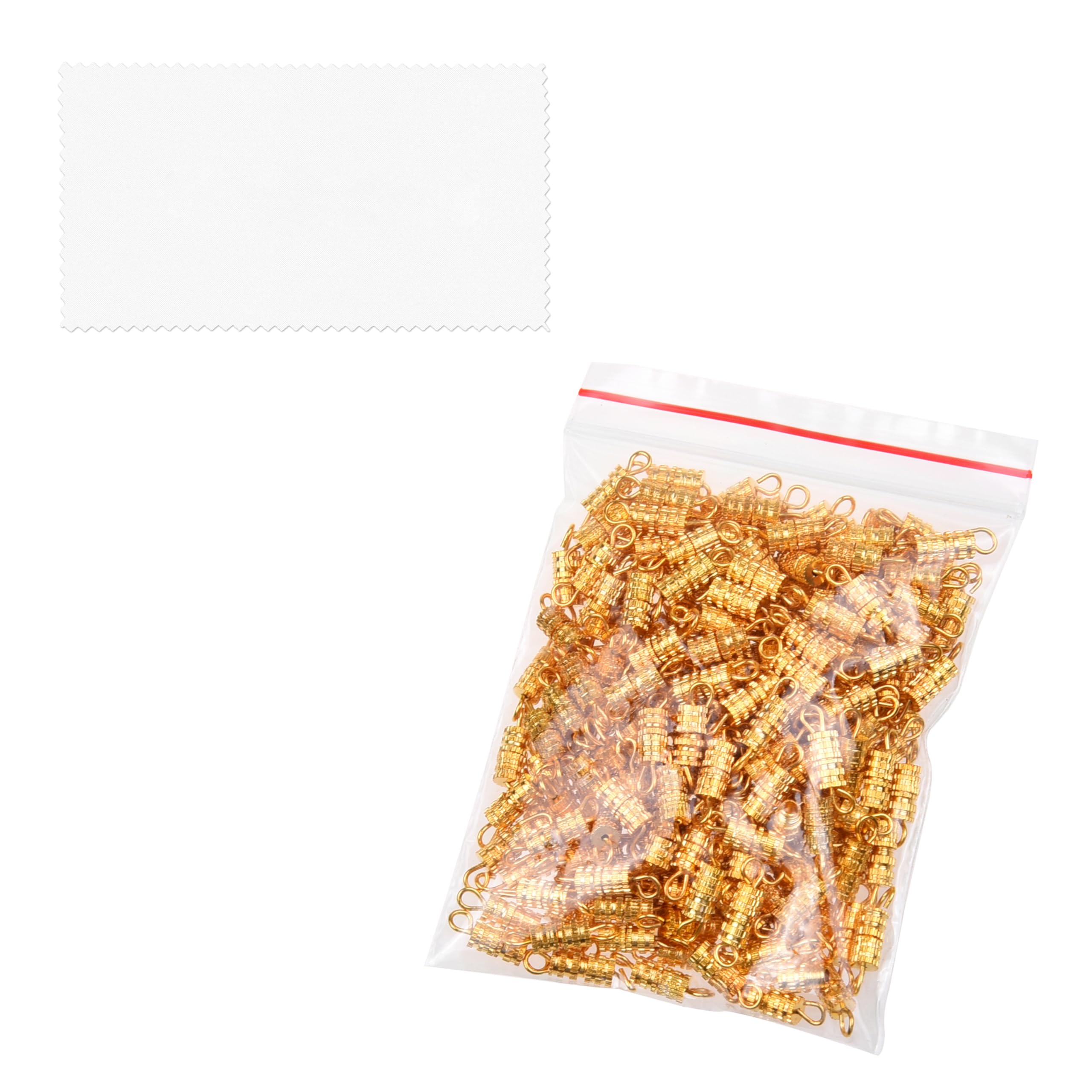 Eco-Fused 200x Barrel Screw Clasps - Use for Jewelry Making and Repair - Recommended Connector for DIY Necklaces, Bracelets, Anklets - 4 mm x 15 mm - Gold