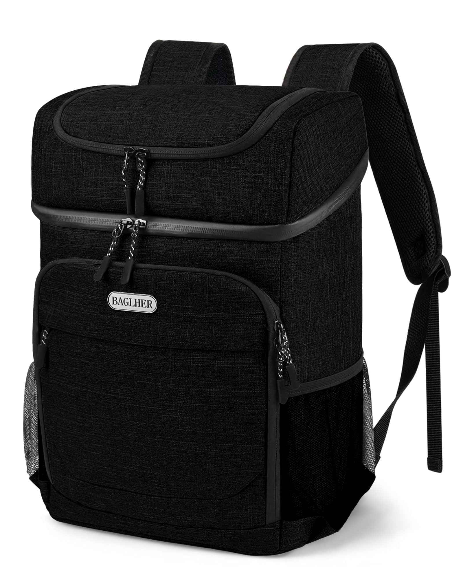 Photo 1 of BAGLHER Cooler Backpack 30 Cans, Leakproof Waterproof Cooler Bag with 5 Reusable Ice Pack for Camping, Beach, Hiking, Black