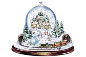 The Bradford Exchange Thomas Kinkade Village Snowglobe: Lights, Music and Motion