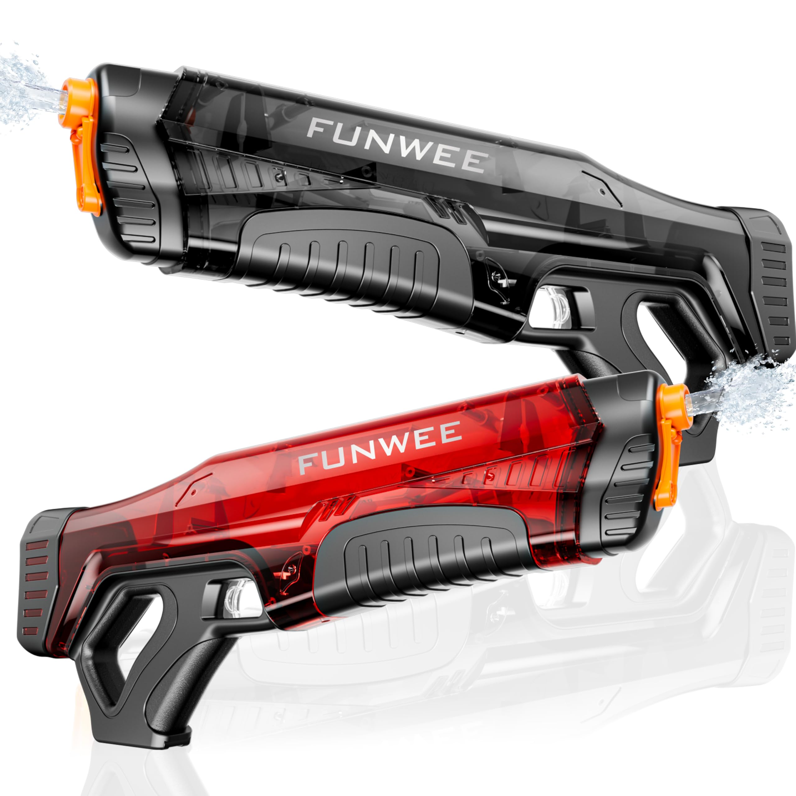 Photo 1 of Funwee Electric Water Guns for Adults & Kids, Automatic Water Reload & Shooting Over 250 Blasts Water Blaster Squirt Gun Up to 32 FT Long Range, Summer Beach Pool Backyard Outdoor Toys (Black+Red)
