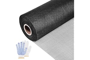 YEEJINHONG 304 Stainless Steel Screen Mesh Roll, 47in x 98ft Metal Wire 20 Mesh Porch Screen for Windows, Doors, Patios – Pet-Proof, Rust-Resistant for Outdoor or Coastal Use, Black