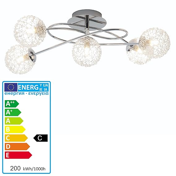 Deckenleuchte Deckenlampe, chrom, Kugeln aus Alugeflecht: Amazon.de