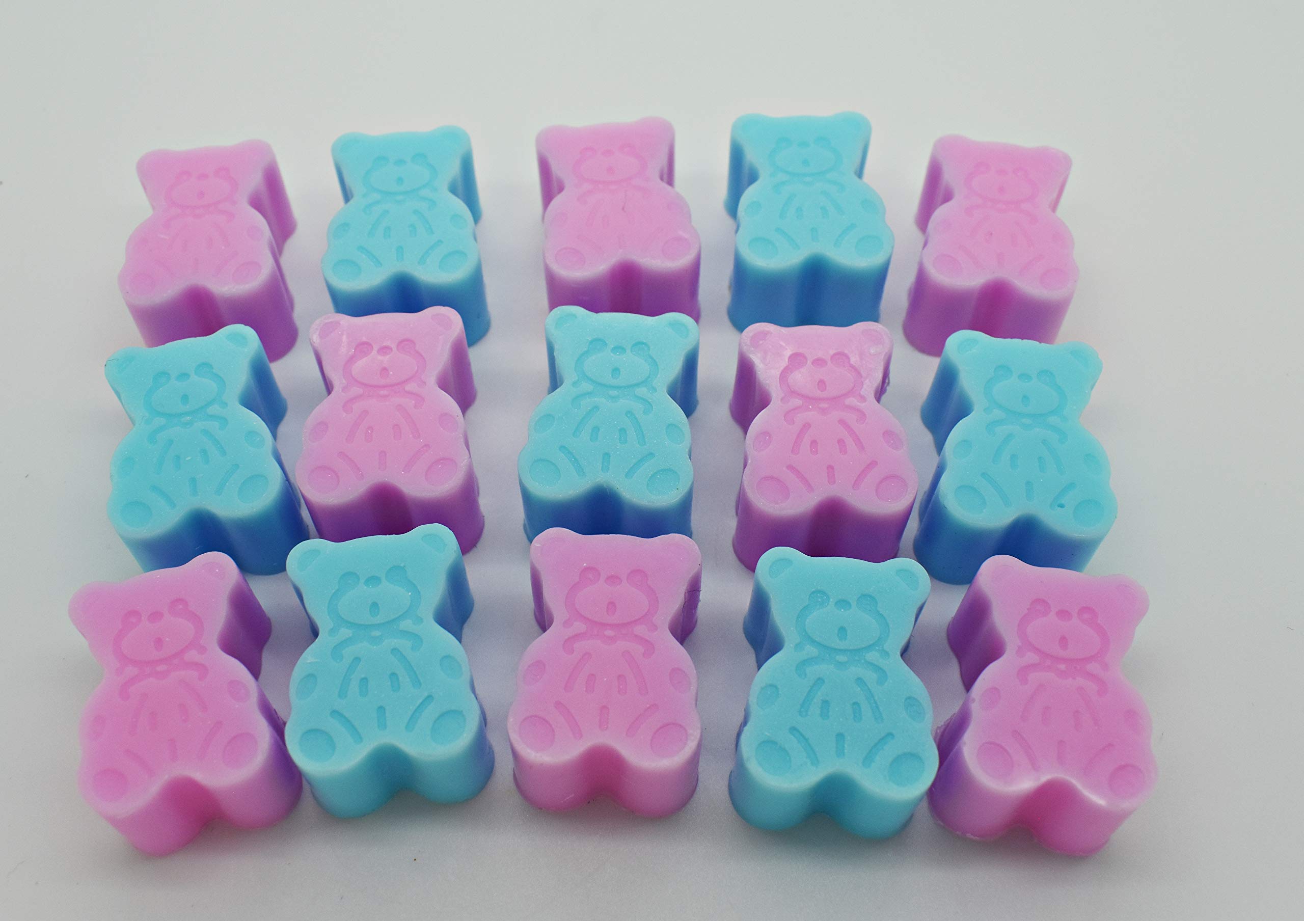 Rainbow Sensation 40 x Mini Teddy Bear Soaps - Baby Shower Favours (Pink & Blue)