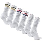 DANISH ENDURANCE Athletic Tennis Socks for Women & Men, Performance Socks, Crew Length, Breathable, 3 or 6-Packs