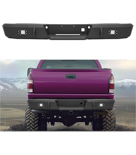 thumbnail interactive-video image 1 of Heavy Duty Black Steel Rear Bumper With LED Lights & D-Rings For 2011-2014 Chevy Silverado 2500/3500 HD & GMC Sierra HD 1 of 2