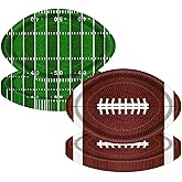 Lenyunge Football Party Supplies,50pcs Football Shaped Paper Plates Football Birthday Plates for Football Birthday Party Supplies Sports Game Birthday Tailgate Party Decoration