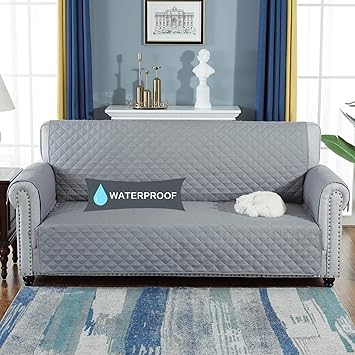 Amazon.com: YESHOME Sofa Cover Slipcovers-Quilted Upgrade Anti-Slip ...
