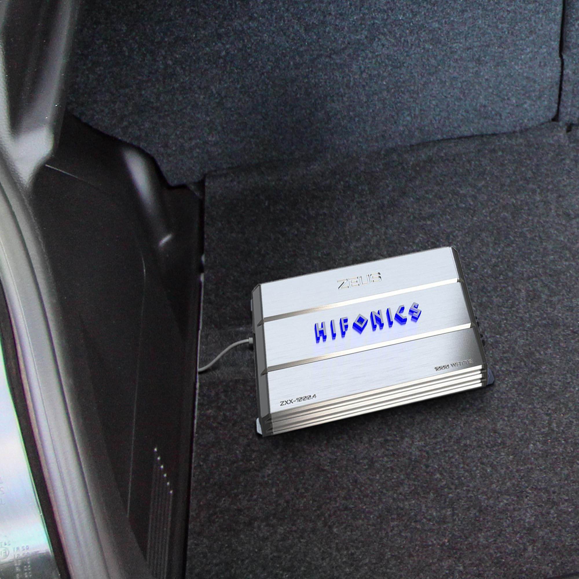 Hifonics Zeus ZXX 3200 Watt Max Class D Monoblock Car Audio Amplifier Amp with Bass Knob and Remote, Variable Crossovers, ZXX-3200.1D, Silver