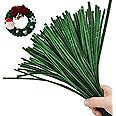 ESUOHYM 100 PCS Christmas Green Pipe Cleaners Craft Bulk DIY Art Supplies for Kids, Adults Crafts, Thick Chenille Stems Fuzzy Wire Sticks Holiday Decorations and School Supplies