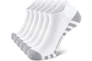 Airacker Athletic Running Ankle Cotton Socks, Low Cut Cushioned functional Anti-Blister Tab Sports Socks for Men Women 6pairs