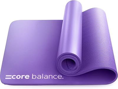 Core Balance Extra Thick Pilates Mat 10mm Non Slip 180x60cm with Carry Strap