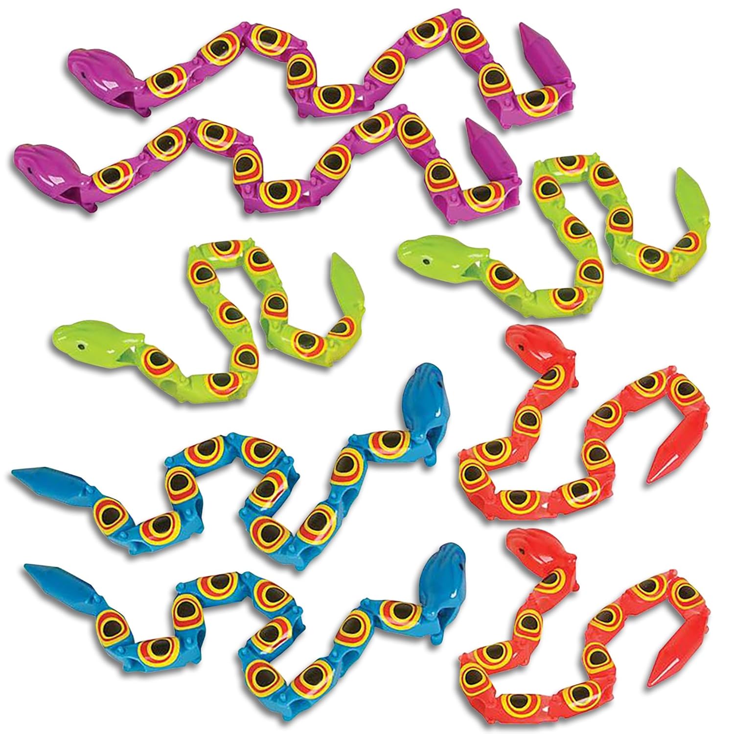 Jointed Snake Toys (Set of 12) by ArtCreativity 15' Long Plastic