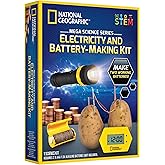 National Geographic Battery Making Kit - Potato Clock and Penny Powered Flashlight Science Kit, 2 Electricity STEM Projects for Kids, Electrical Circuit Toy for Boys and Girls (Amazon Exclusive)