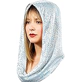 sequin unisex rave hood/festival outfit/hood, sparkly bandana Rave Accessories, Rave Gear (Phantom Flake Silver Base)