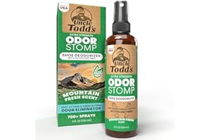 Uncle Todd's Shoe Deodorizer Spray - Proven & Powerful Enzyme Formula Spray for Shoe Odor Elimination in All Footwear (Mounta