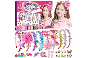 Headband Making Kit, DIY Hair Accessories Make Your Own Fashion Headband for Girls 4-10 Gifts 8-12 Years Old Kids Craft Kit A