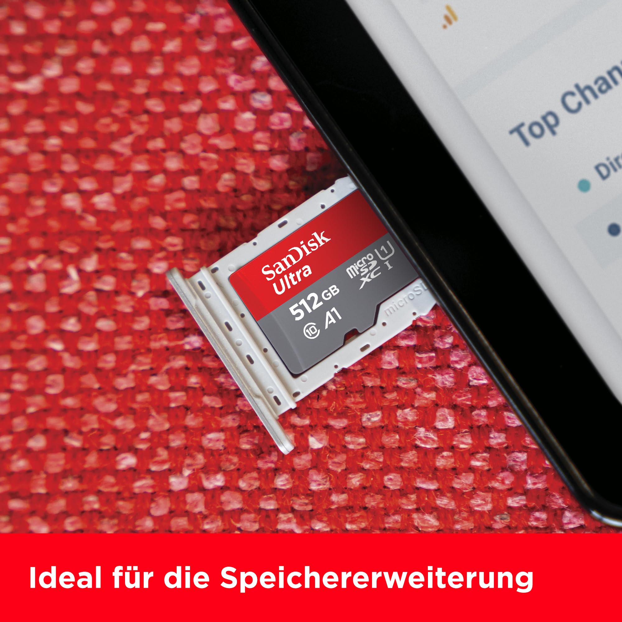 SanDisk Ultra Android microSDXC UHS-I Speicherkarte 512 GB + Adapter (Für Smartphones und Tablets, A1, Class 10, U1, Full HD-Videos, bis zu 150 MB/s Lesegeschwindigkeit) 4