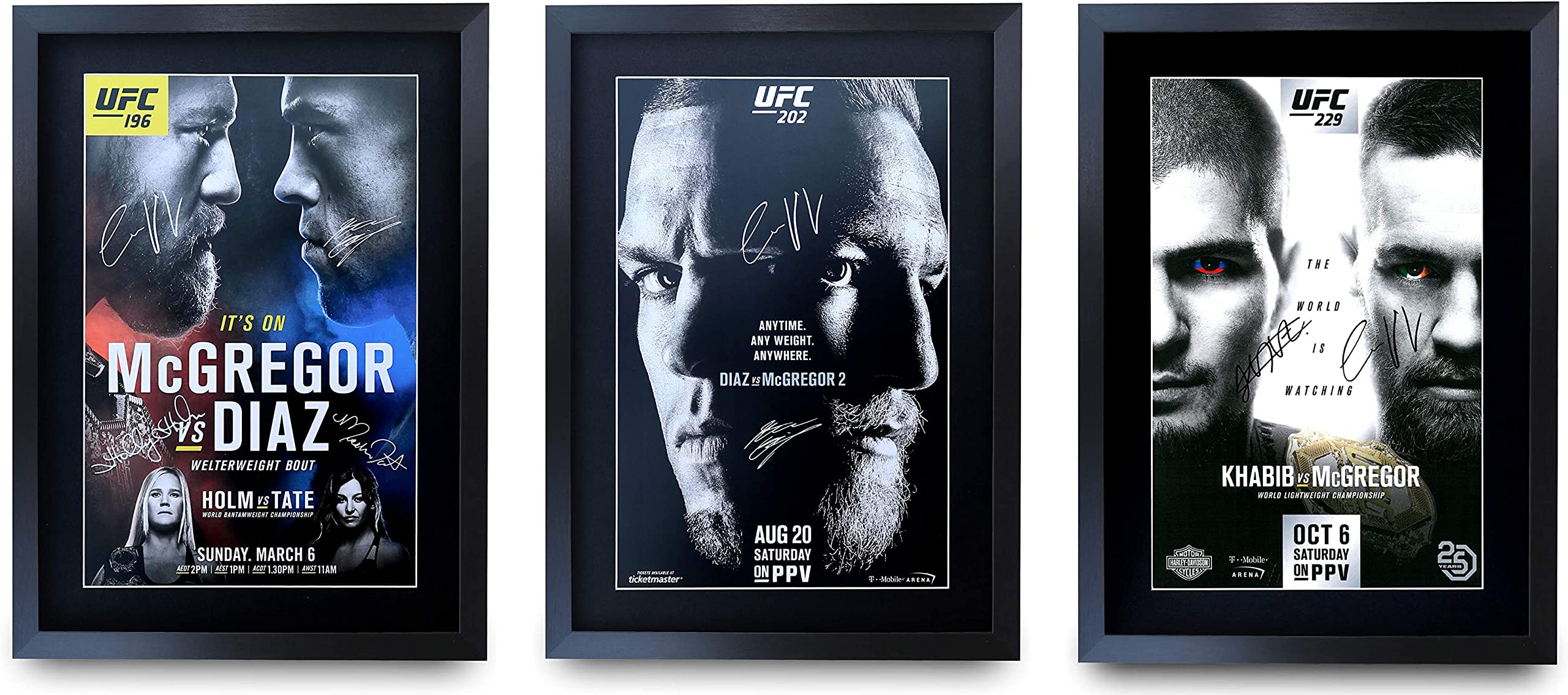 HWC Trading UFC Collection with Conor McGregor Gifts Printed Signed Autograph Pictures for UFC Memorabilia Fans - A3 Framed