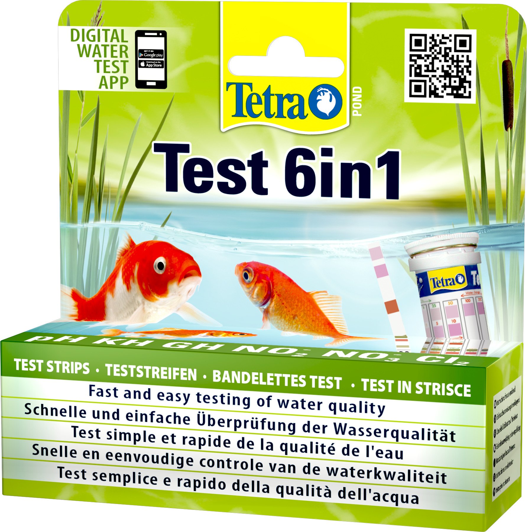 Tetra Pond Test 6-in-1 Strip, to Test 6 Essential Water Quality Parameters in Less Than 60 Seconds (25 Strips),White