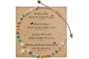 PAVOLINI Christian Gifts for Women, Cross Bracelet, Christian Gifts, Inspirational Gifts for Women, Natural Stone Bracelets, Religious Gifts for Woman