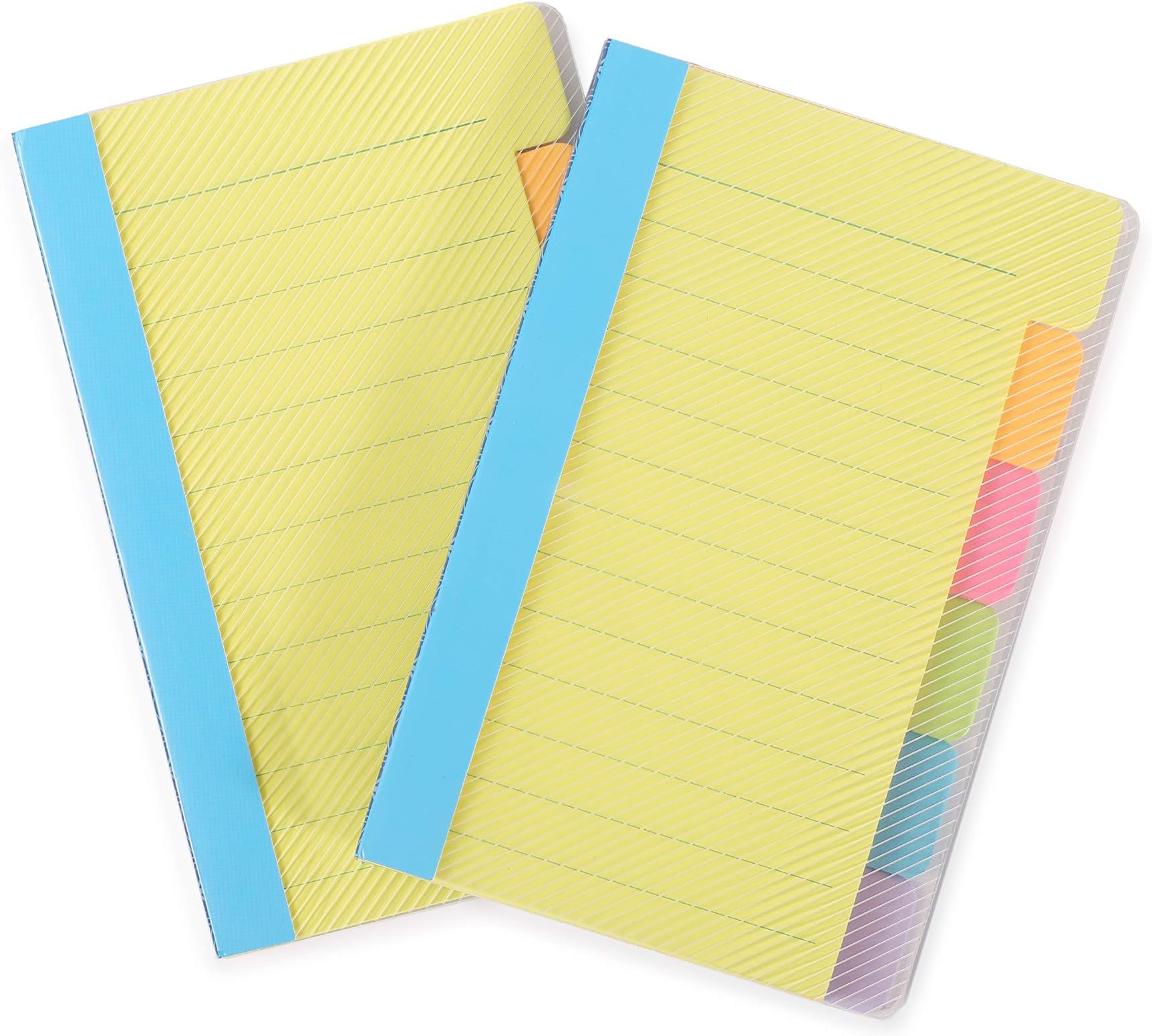 Lysas Divider Sticky Notes, Tabbed Self-Stick Lined Note Pad, 4 x 6 Inches, Assorted Neon Colors, 60 Ruled Notes per Pack, 2 Pack