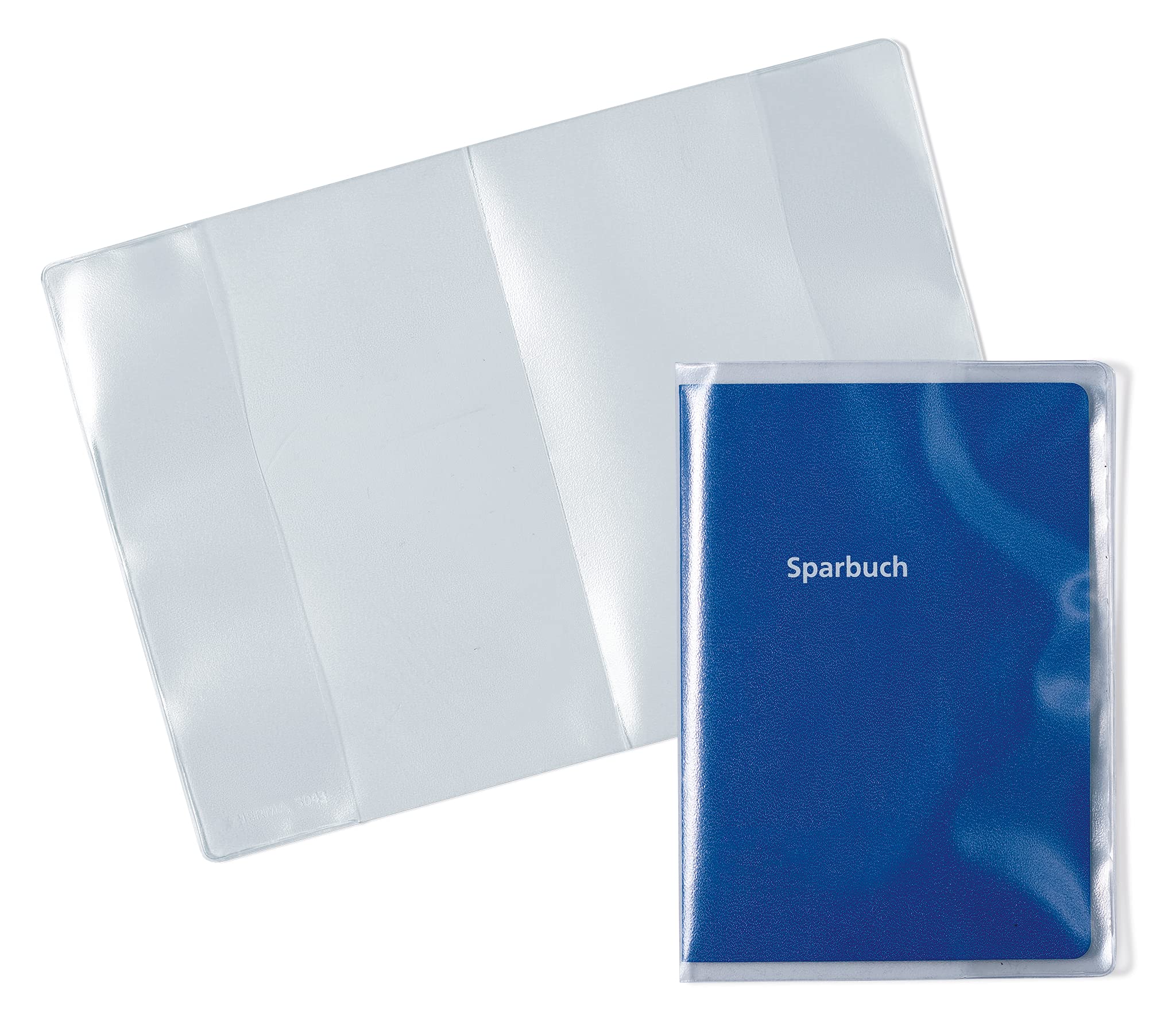 HERMA 1336 ID Card Holder for 2 Cards, Transparent, Pack of 10, 2-Way ID Holder for Protection for Documents in DIN A6 Format and Savings Books, Plastic Card Sleeves Protective Cover Set, Transparent