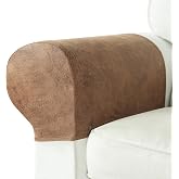 FUANGUI Stretch Couch Arm Covers Set of 2 | Washable Sofa Arm Chair Covers Slipcovers Protectors Anti-Slip Armrest Covers for Recliner and Armchairs, Pet Proof