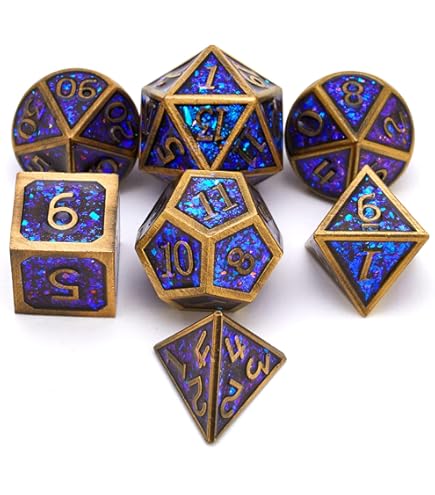 VGEBY Set De 7 Dés Métalliques Creux Avec Cœurs - Jeu De Dés Polyédriques Pour Jeux De Table