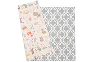 Baby Care Play Mat (Medium, Moroccan - Blue) 73’’ x 49’’ Original One-Piece Reversible Rollable Waterproof Play Mat for Infants, Babies, Toddler, and Kids