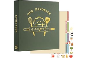 Lanpn Recipe Binder 8.5x11 3 Ring Kit, Waterproof Recipe Book Organizer Binder to Write in Your Own Recipes, Blank Cookbook w