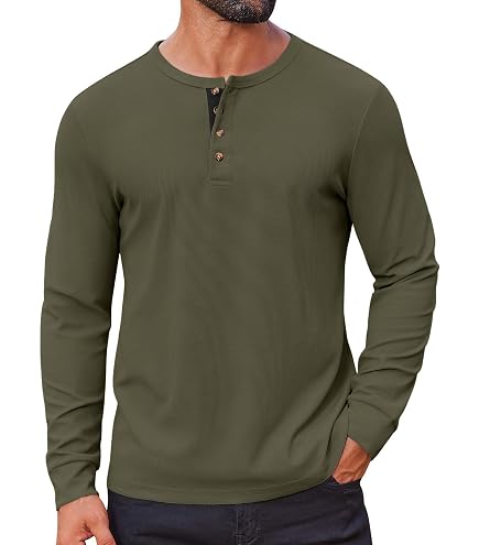 Oakley Mens All Day Waffle Long Sleeve Henley Tee, Team Navy, X