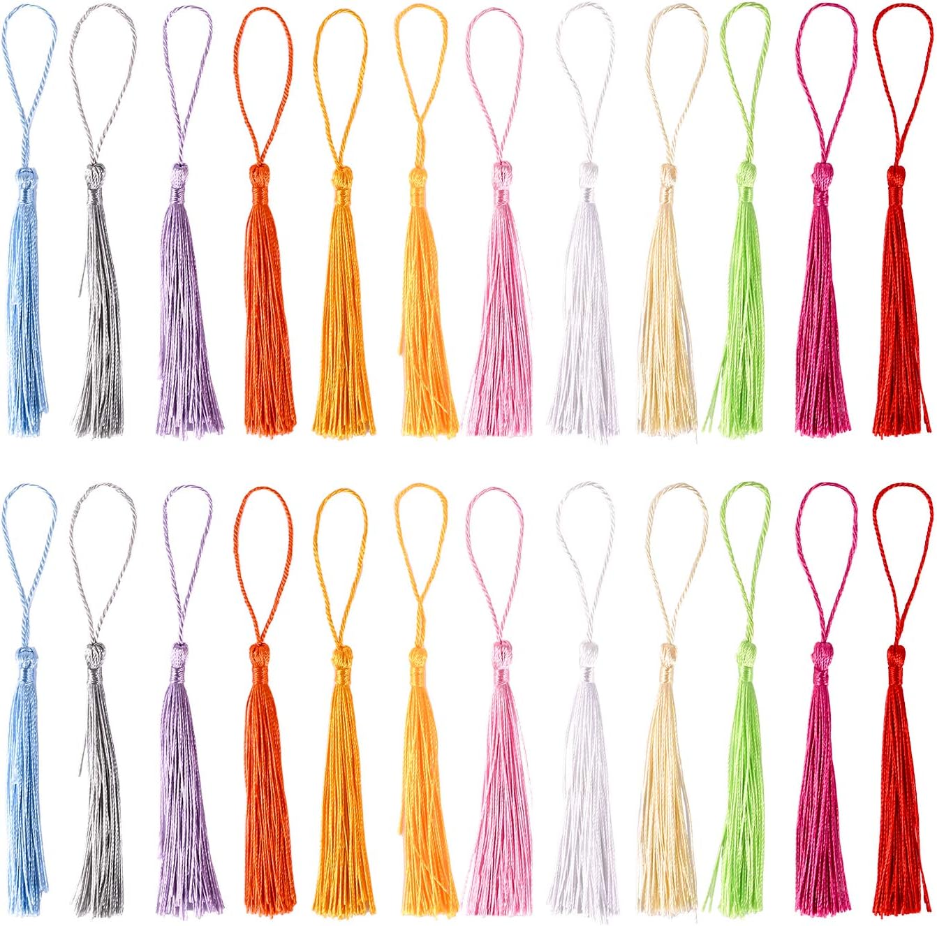 Berolle 12 Colors 120 Pieces Silky Handmade Soft Craft Mini Tassels
