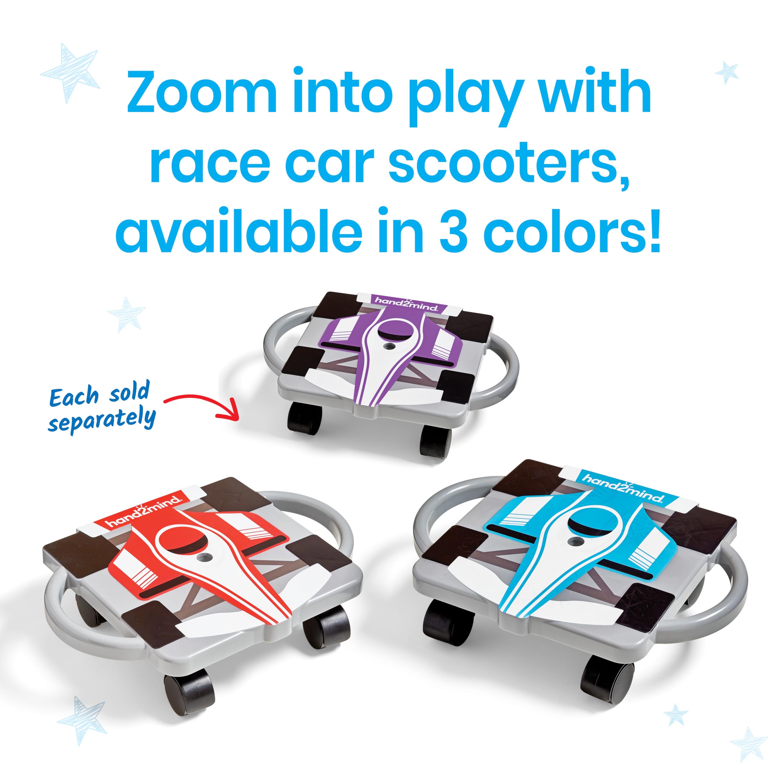 hand2mind Red Speedway Racer Scooter Board, Floor Scooter Board, Gross Motor Toys, Kids Exercise & Physical Education Equipment, Playground Toys, Indoor Active Play, Toddler Outdoor Activities