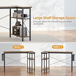 TIQLAB Small Computer Desk with Power Outlets, 40