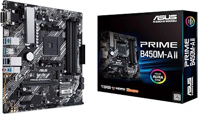 ASUS PRIME B450M-A II Motherboard AMD B450 AM4 Micro ATX M.2 HDMI USB 3.2 Gen 2
