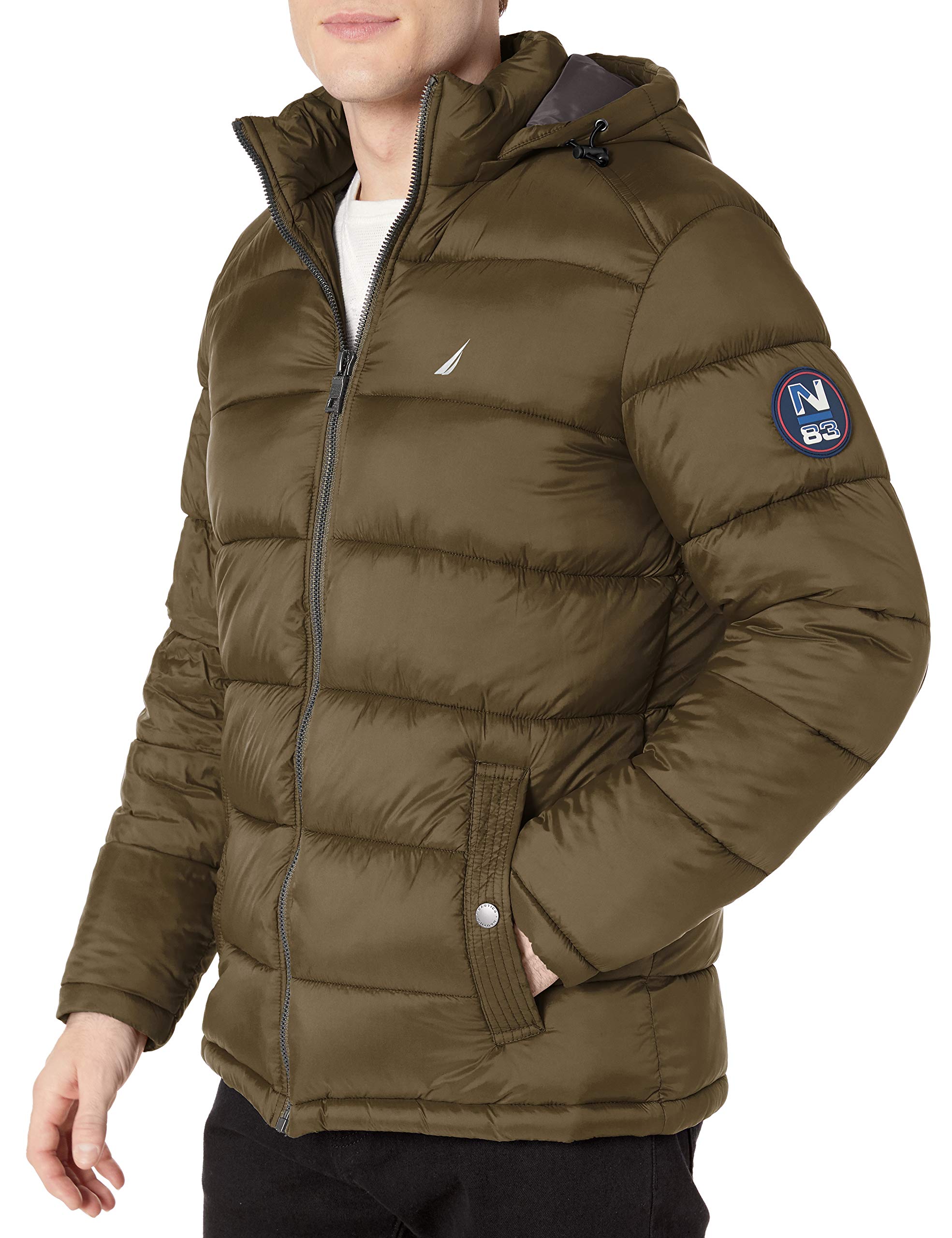 Nautica Men's Water Resistant Nylon Puffer Jacket Nautical Fashions