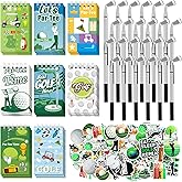 Sayglossy 24 Sets Golf Party Favors Includes 24 Pcs Golf Ballpoint Pens Journal Notebook 1 Bag Cute Stickers for Coworkers Boss Sports Office Golfer Souvenirs Gifts