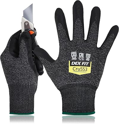 DEX FIT Level 5 Cut Resistant Gloves CR553 Prime 3D Comfort Touch Screen