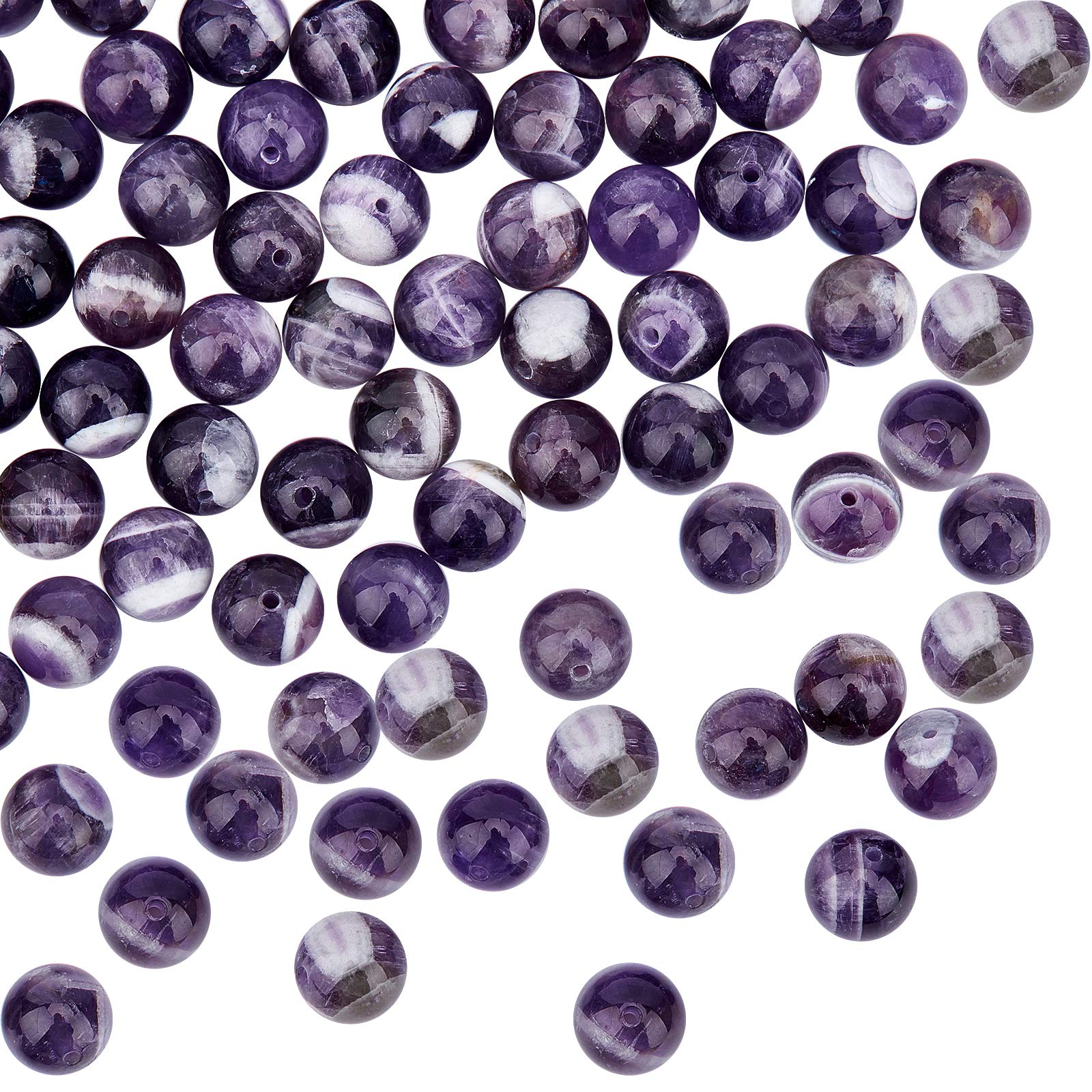 OLYCRAFT About 88-98pcs Natural Amethyst Beads 7.8~9mm Energy Beads Round Loose Gemstone Beads for Bracelet Necklace Jewelry Making
