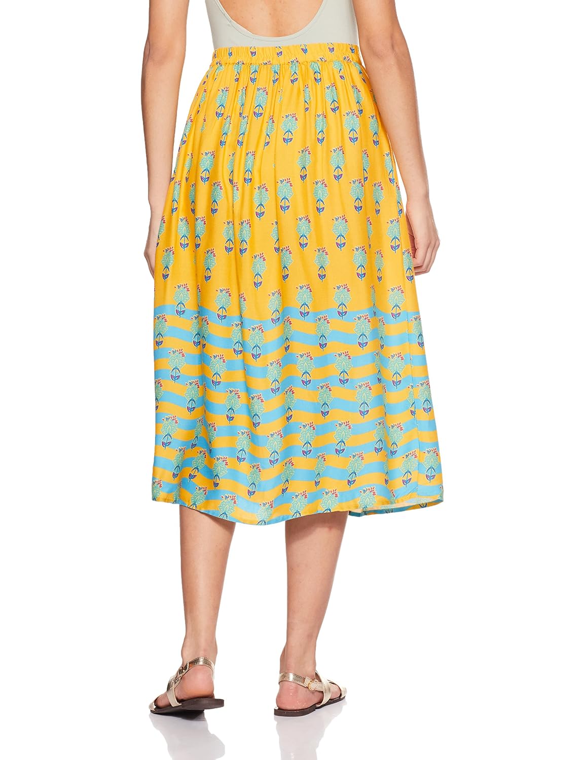 global desi women's a-line midi skirt