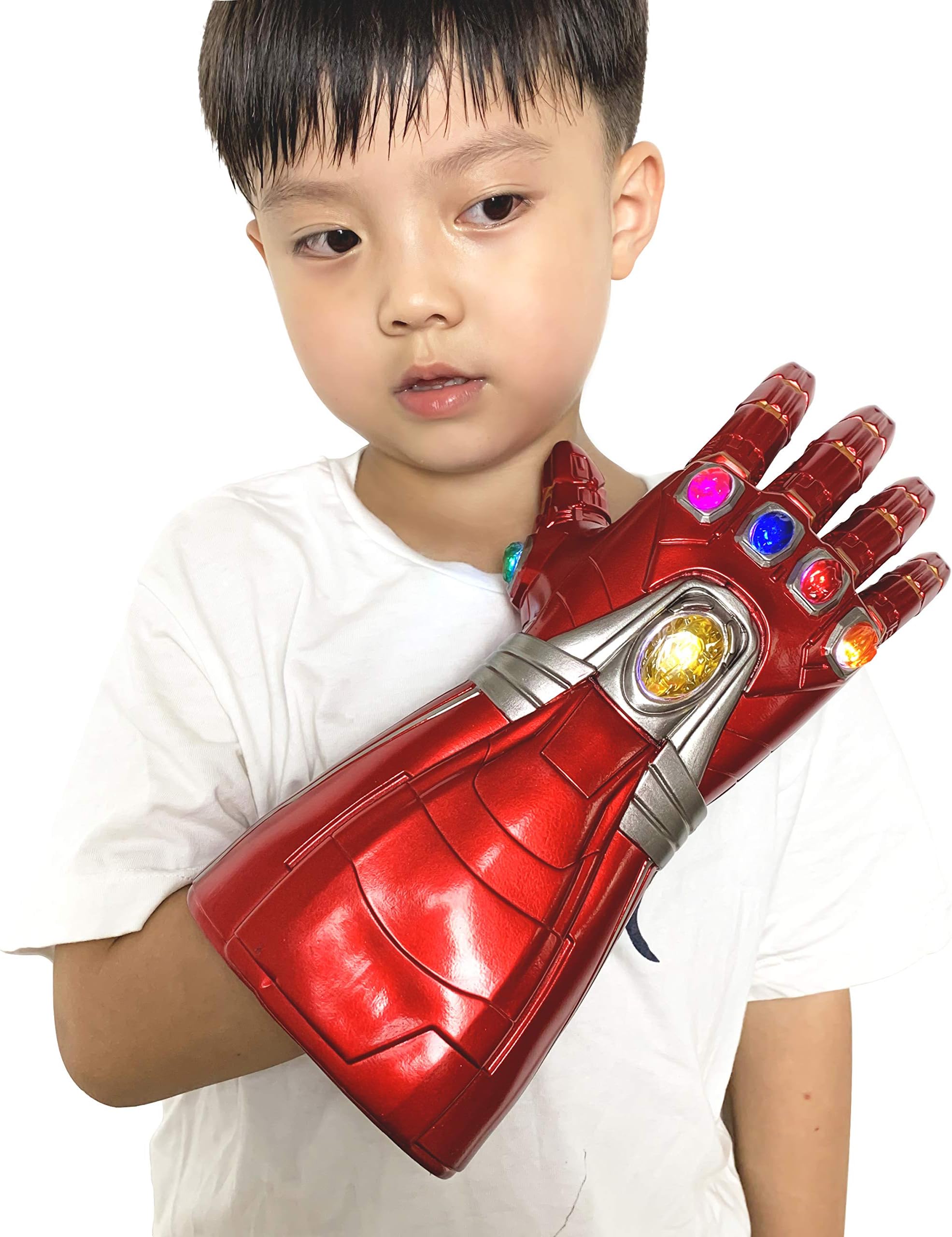 Yacn Iron Man Gauntlet Avengers Endgame Iron Man Infinity Stone Gauntlet Glove Light Up (adult-glove)