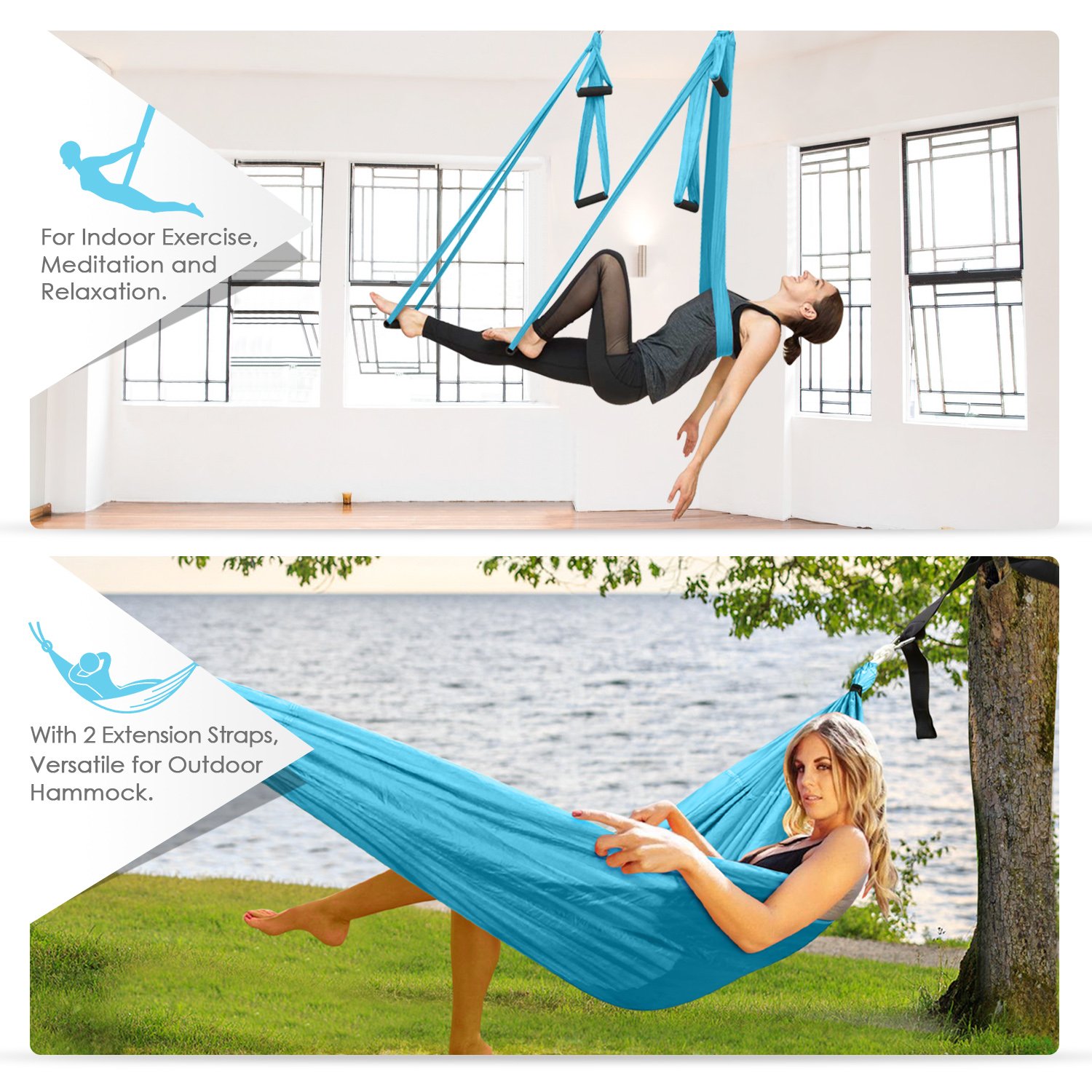 LAKWAR Yoga Flying Yoga Swing Yoga Hammock Trapeze Sling Inversion Tool