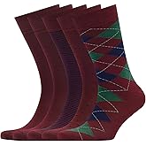 VRD Men’s Dress Socks Bamboo Rayon 5-Pack Crew Socks Fits Shoe Size 8-13 Gift Box