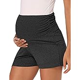 Peauty Over The Belly Maternity Shorts Buttery Soft Maternity Pajamas Pregnancy-Shorts