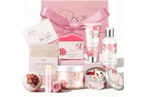 VKTASIMK Gifts for Women, Birthday Gifts for Women, Bath and Body Gift Basket Mothers Day Gifts, Rose Home Spa Set Self Care Gift, Thank You for Mom Sister Her Teacher Friends Friendship