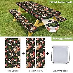 Picnic Table Cover with Bench Covers Camping