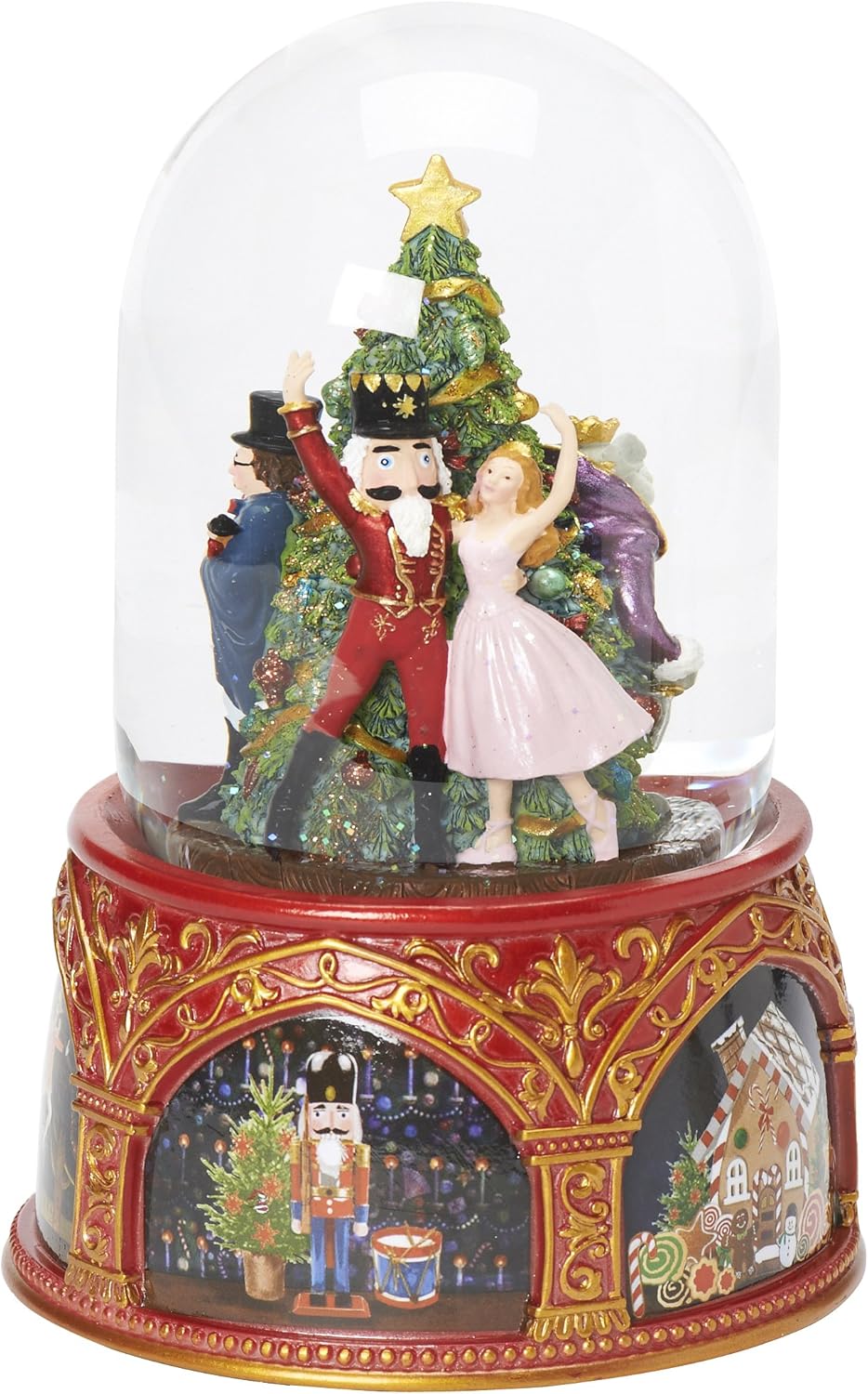 Nutcrackers - Glitterdomes 120mm Exclusive Nutcracker Ballet Musical Glitter Dome, Features Clara and The Nutcracker, 8-Inch