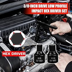 C&T 16 Piece 3/8-Inch Drive Low Profile Impact Hex