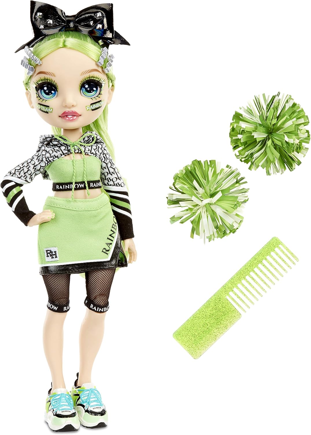 Rainbow High Poupees Mannequins Pom Pom Girl Vetements De Styliste Jade Hunter Poupee Theme Vert Rainbow High Serie Pom Pom Girls Cadeau Ideal Pour Les Enfants De 6 Ans Et Plus Amazon Fr Jeux